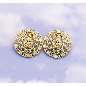 Vintage Gold tone Clip On Earrings by Lisner - S11